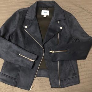 Navy blue old navy faux suede jacket